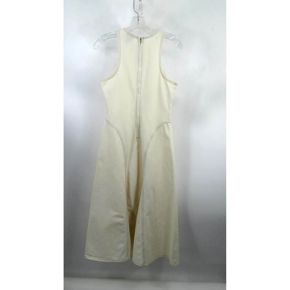 NWOT FUTURE COLLECTIVE Maxi Racerback Denim Dress Women Size 4 Ivory Sleeveless - Picture 6 of 16